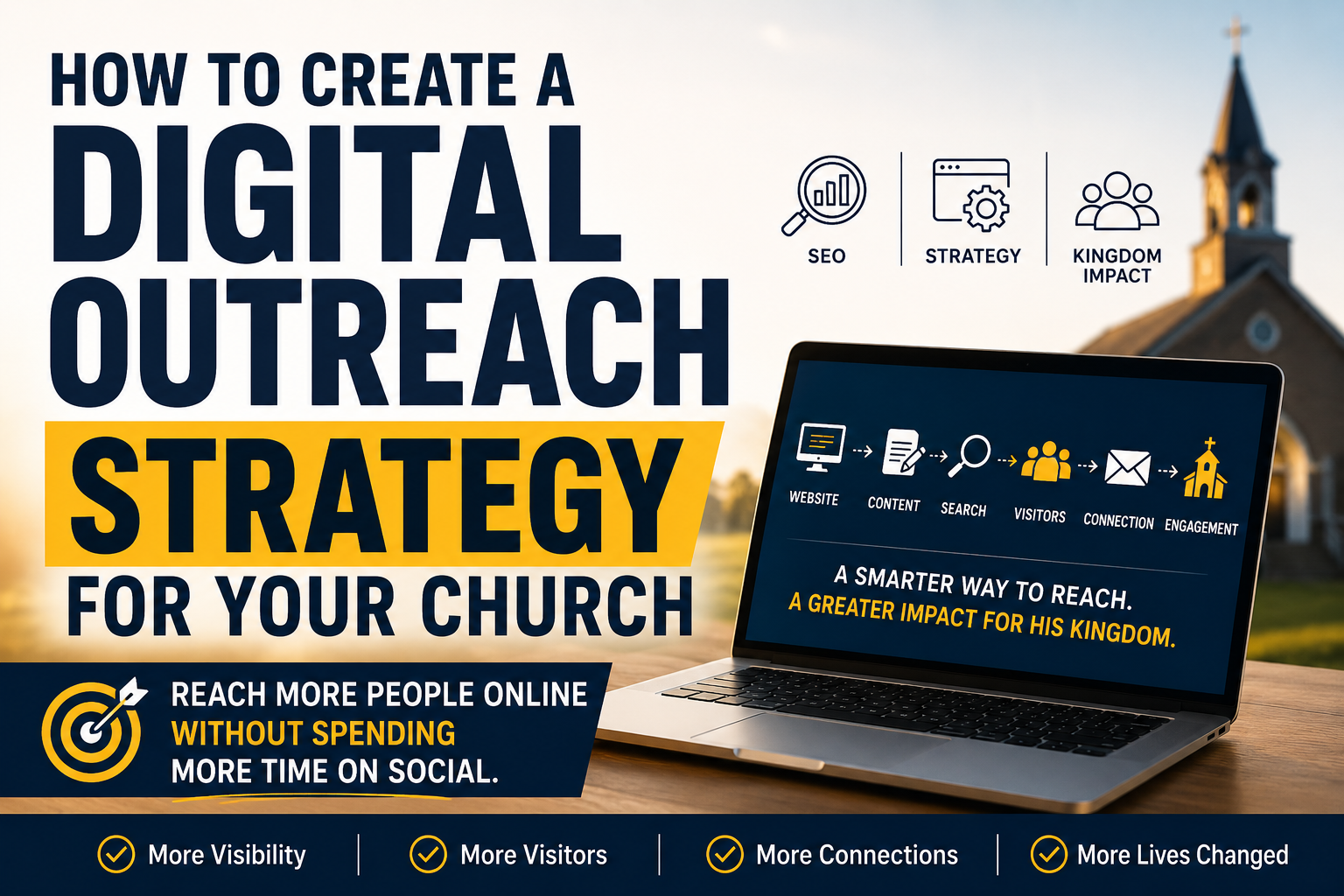 Digital outreach strategy for churches showing how church websites, SEO, content creation, and online ministry can help reach more people online.
