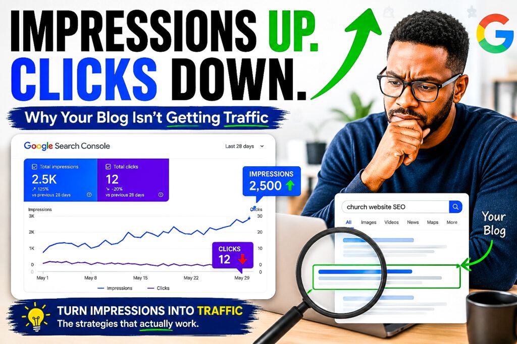 Google Search Console impressions increasing while clicks remain low