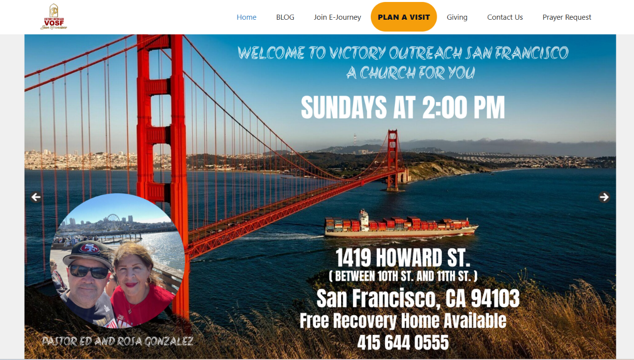Victory Outreach San Francisco original church homepage